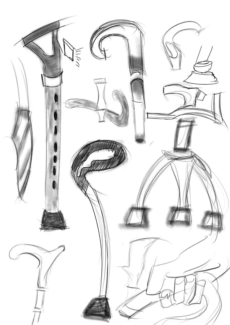 Ideation sketches of canes