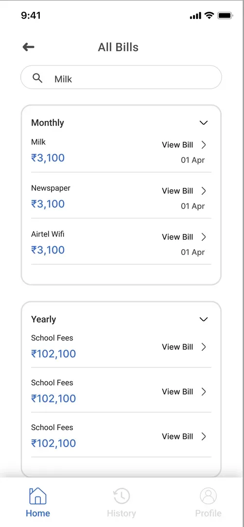 All bills list