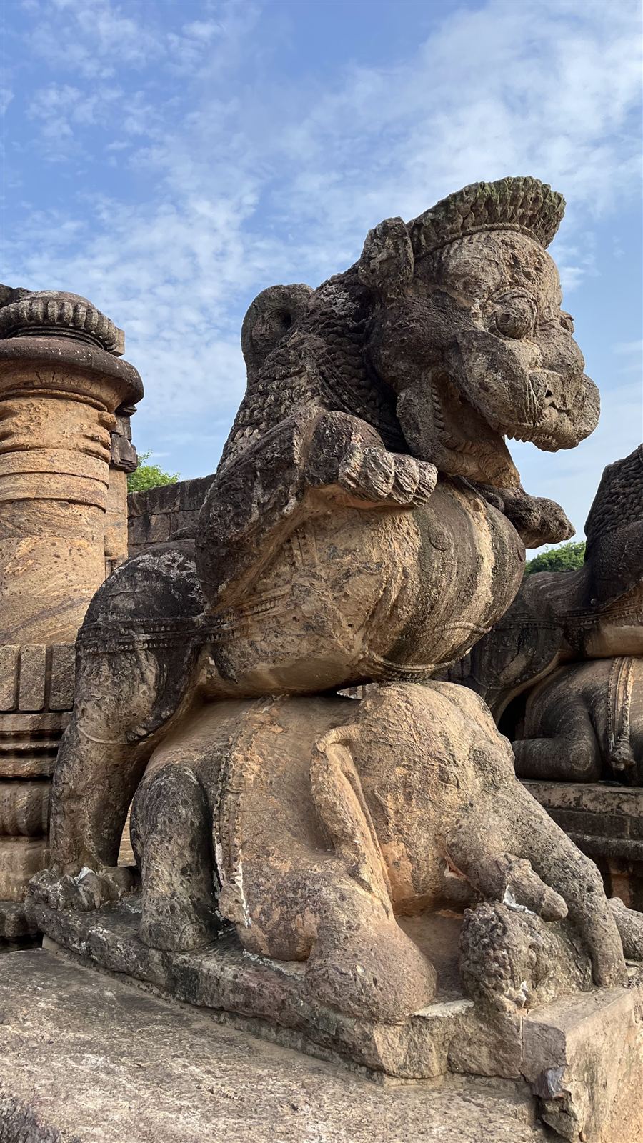 Stone lion over an elephant, Sun Temple Konark