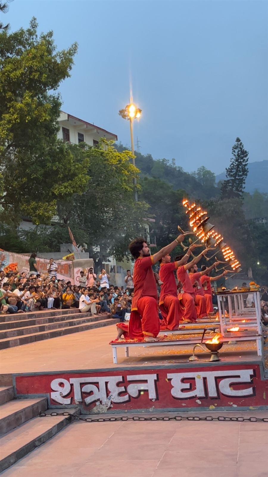 Aarti at Shatrughan Ghat, Rishikesh